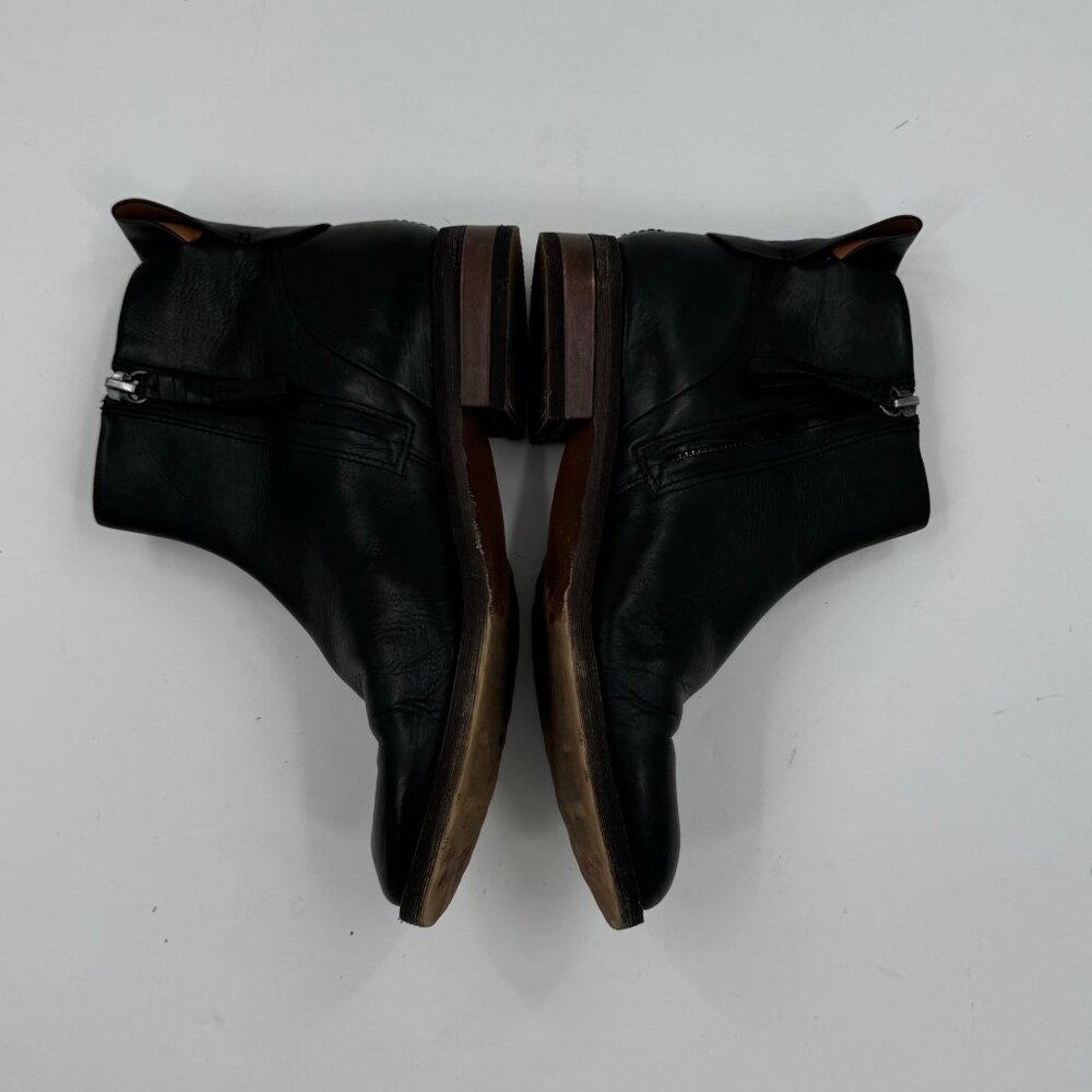 Sarto by Franco Sarto Leather Lori  Boots Size 7M Black Side Zipper Round Toe - Picture 3 of 11